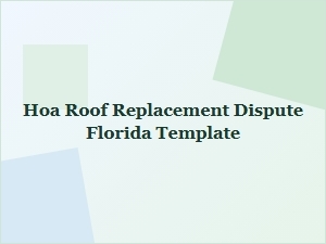 Hoa Roof Replacement Dispute Appeal Template