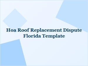 Hoa Roof Replacement Dispute Florida Template