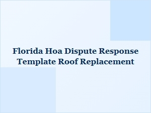 Florida Hoa Violation Notice Response Template Roof Replacement