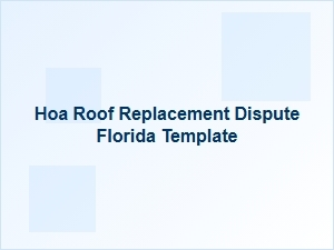 Hoa Roof Replacement Dispute Florida Template