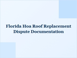 Florida Hoa Roof Replacement Dispute Documentation